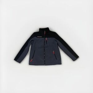 ZeroXposur Soft Shell Gray Jacket Full Zip Water Wind Resist Youth Size L 14/16